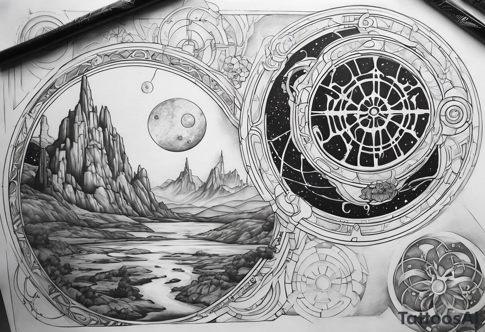 Gallifreyan with Star wars and Lord of the rings tattoo idea