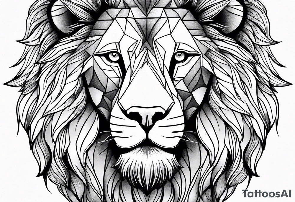 powerful majestic lion, close-up tattoo idea