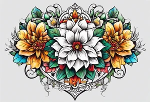 Flower chest piece tattoo idea