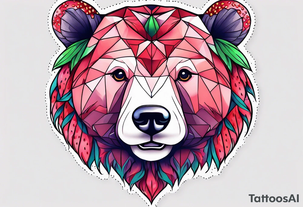 Strawberry bear tattoo idea