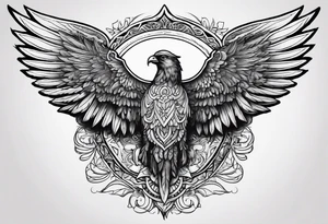 Wings with the word Glenn in the middle tattoo idea