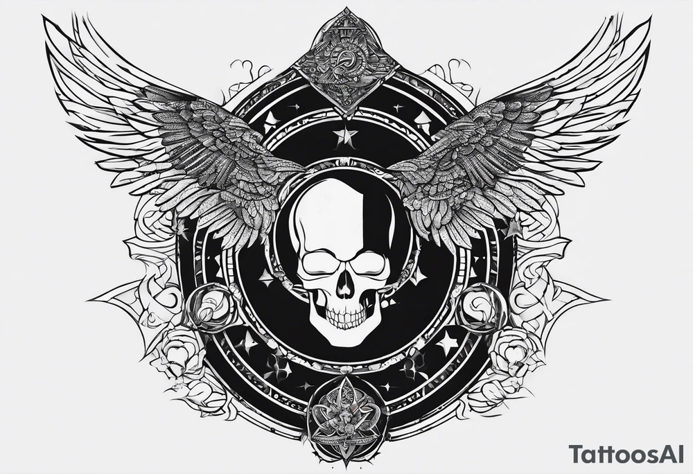 I want a minimalist symbol depicting good vs evil tattoo idea