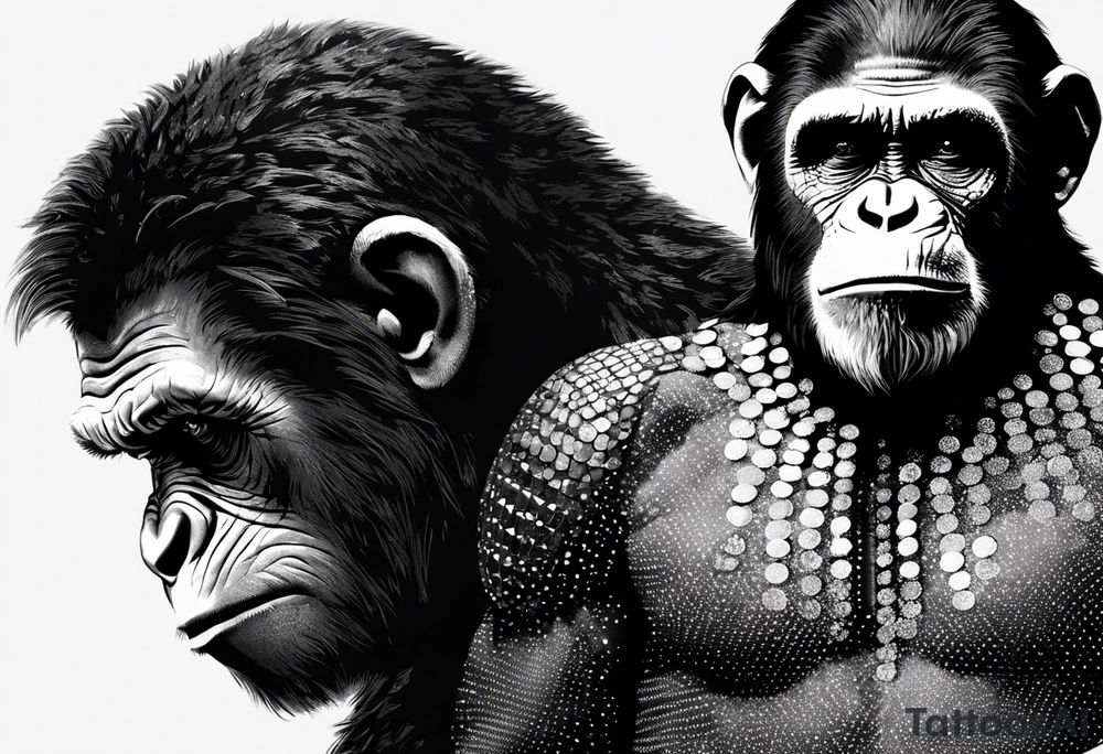 Caeser from the movie planet of the apes tattoo idea