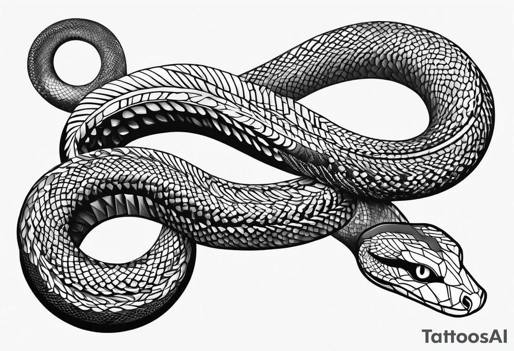snake with size 4x10 tattoo idea