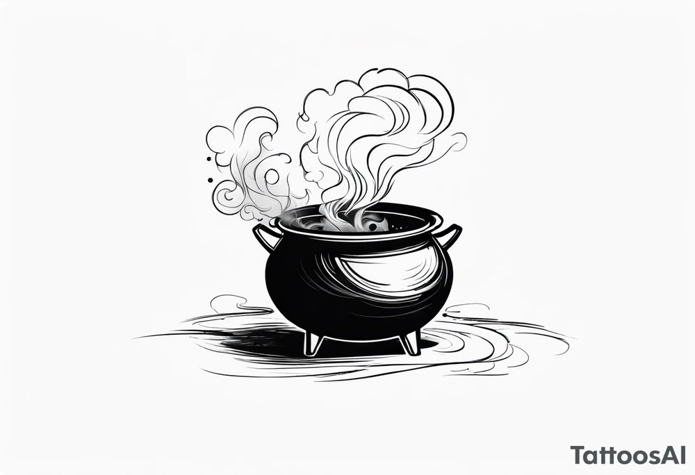 Cauldron with Smoke tattoo idea