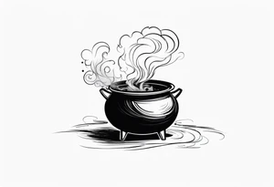 Cauldron with Smoke tattoo idea