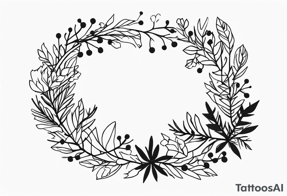 Festive Christmas Wreath tattoo idea