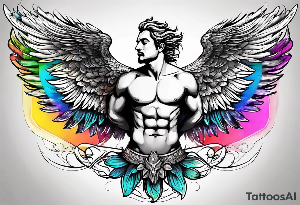 icarus greek design falling into an rainbow tattoo idea icarus greek design falling into an rainbow tattoo idea