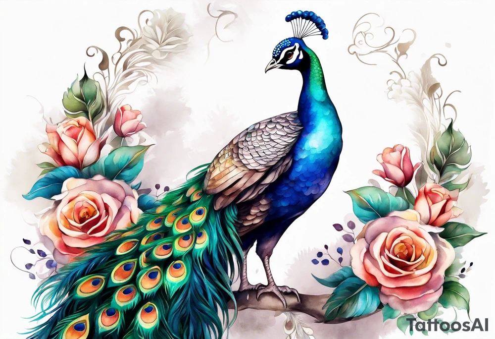 Peacock tattoo idea