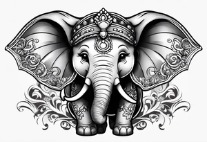 Baby elephant roller derby tattoo idea