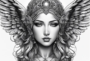 Angel with prayer hands tattoo idea