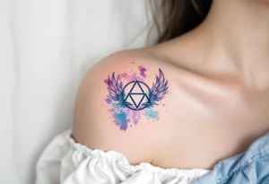 A triquetra surrounded by angelic feathers, symbolizing divine protection and purity. tattoo idea