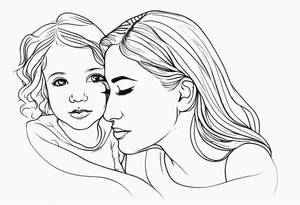 fine line minimalist mother daughter tattoo tattoo idea