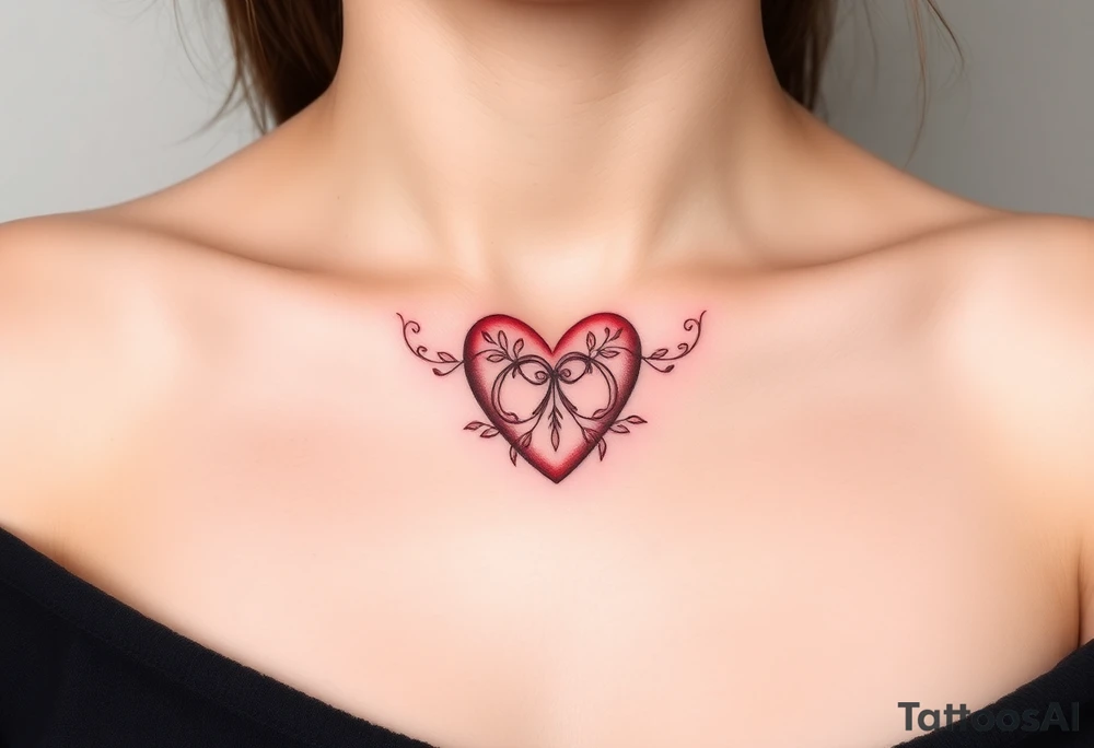 red heart tattoo idea
