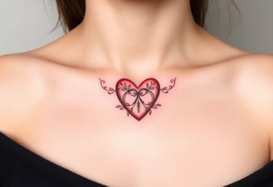 red heart tattoo idea