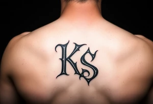 Hongo con las letras "KS" tattoo idea