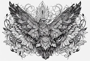 nature made of simple lines tattoo idea