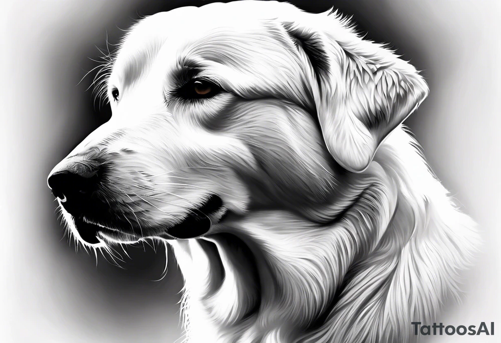 Big white dog those the member of family and most important animal in my life tattoo idea