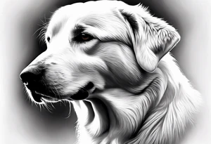 Big white dog those the member of family and most important animal in my life tattoo idea