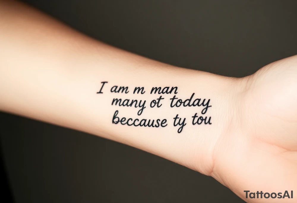 i am the man i am today because of you tattoo idea