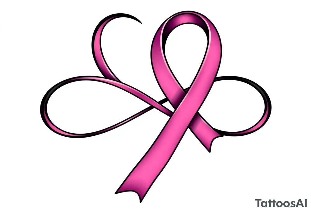 infinity symbol and cancer ribbon with dawg paw tattoo idea