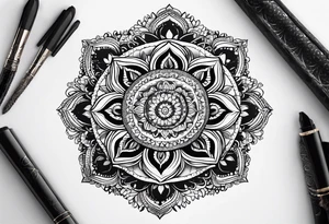 mandala with lace tattoo idea