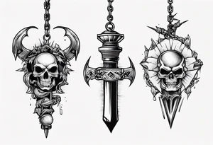mace on a chain tattoo idea