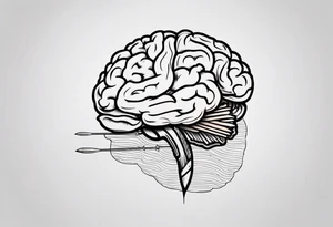 a knife through a brain discipline words tattoo idea