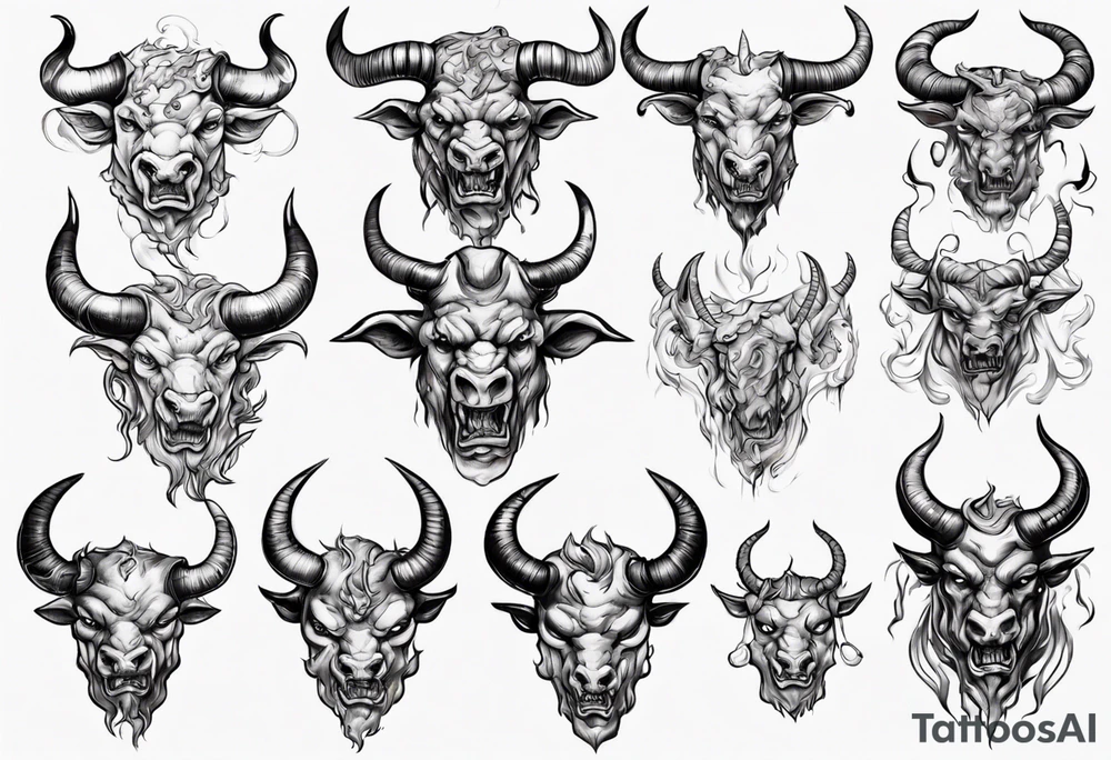 evil minotaur tattoo idea