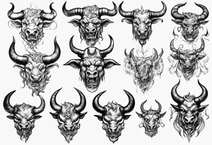 evil minotaur tattoo idea