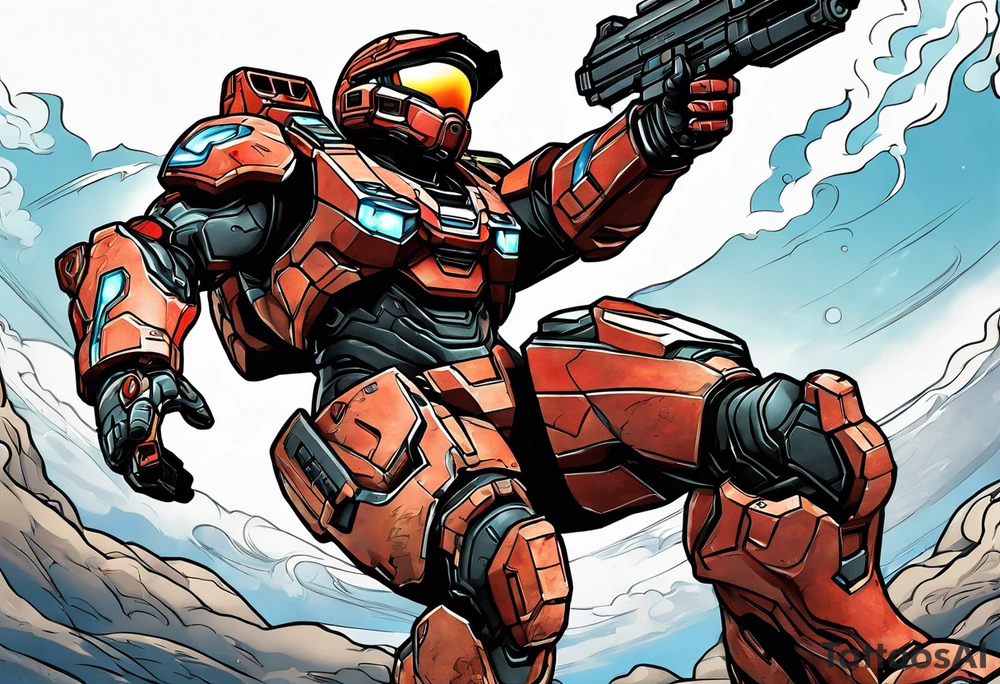 Halo 3 Marine reaching for the sky tattoo idea