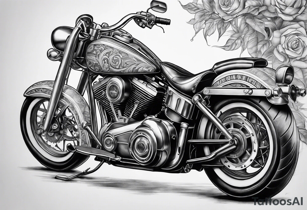 motorcyles, guns and money tattoo idea