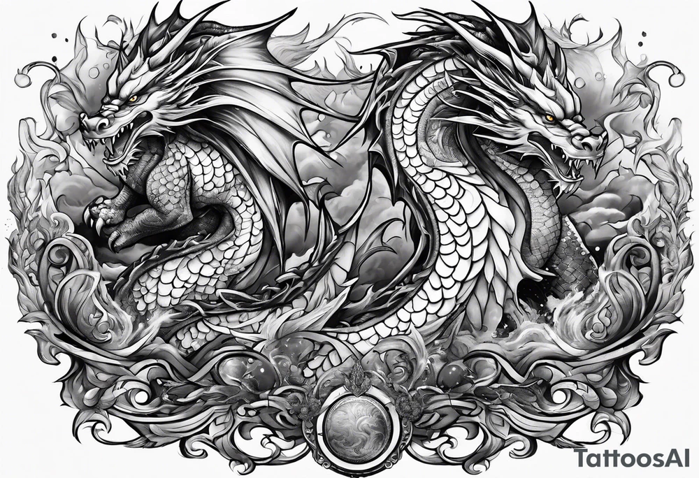 roaring dragons tattoo idea