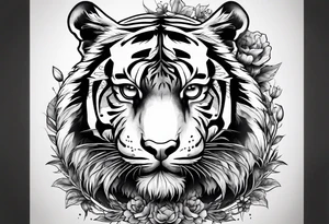 tiger skeleton body hunting tattoo idea