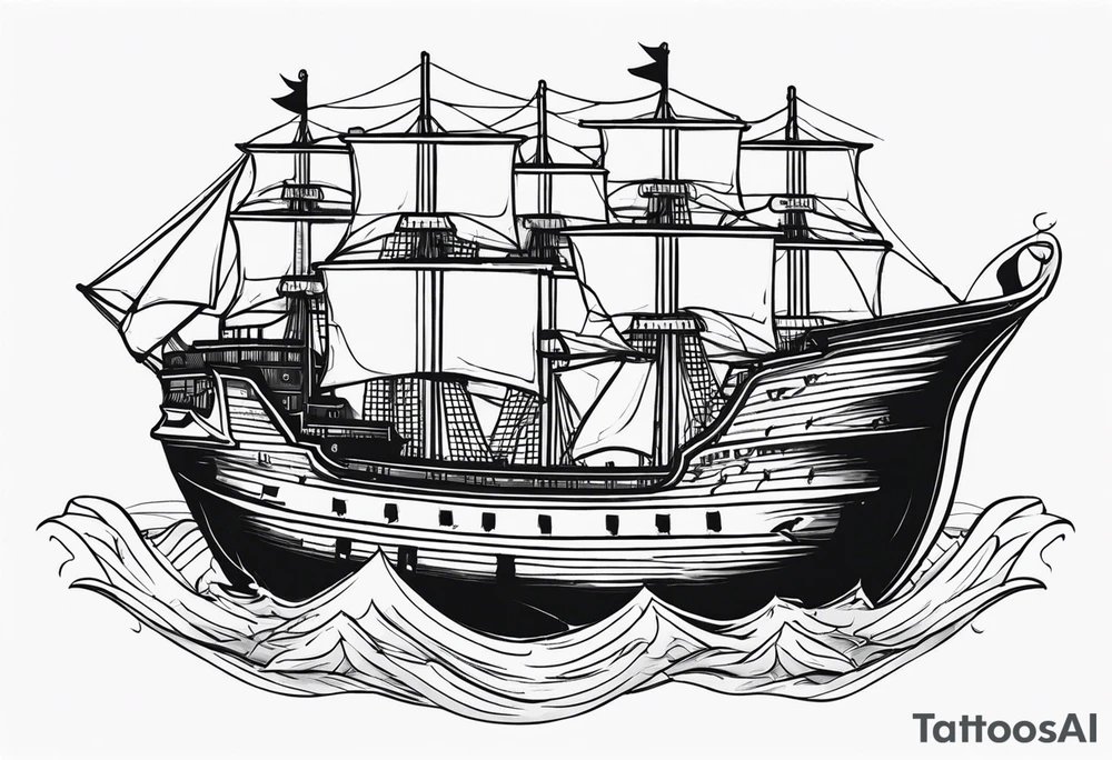 Ship with the names Albie and Crew tattoo idea