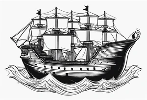 Ship with the names Albie and Crew tattoo idea