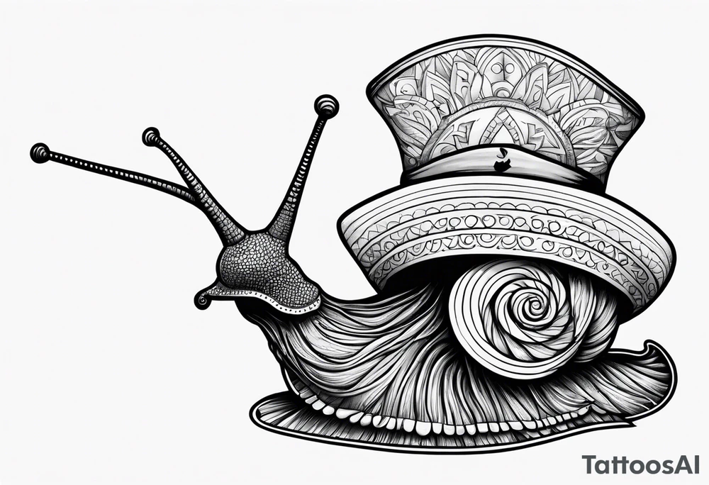Snail with pirate hat tattoo idea