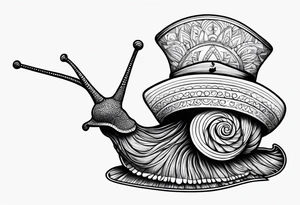 Snail with pirate hat tattoo idea