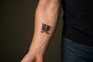 crossed sabre pirate flag tattoo idea
