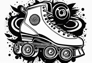 Boombox rollerskates tattoo idea