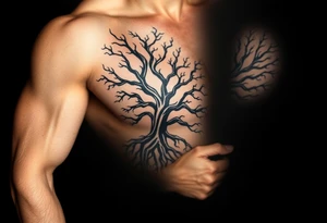 Tree roots turning into veins tattoo idea