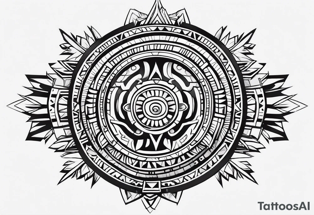 Simple Aztec tribal tattoo idea