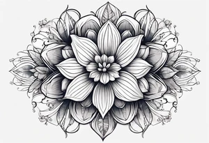 flower, ocean, géométric tattoo idea