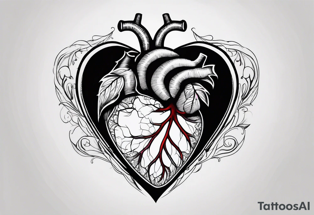 an actual human heart tattoo idea
