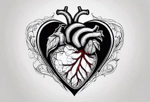 an actual human heart tattoo idea