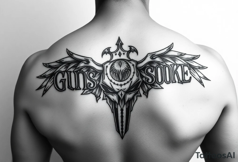 tat that says gunsmokesolo tattoo idea