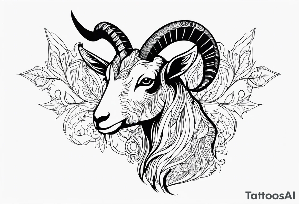 goat animal tattoo idea