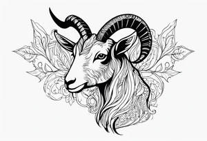 goat animal tattoo idea