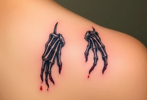 The "Master of Puppets" album artwork with strings tied to skeletal hands, all in dark greys and blood-red accents, symbolizing control and chaos tattoo idea