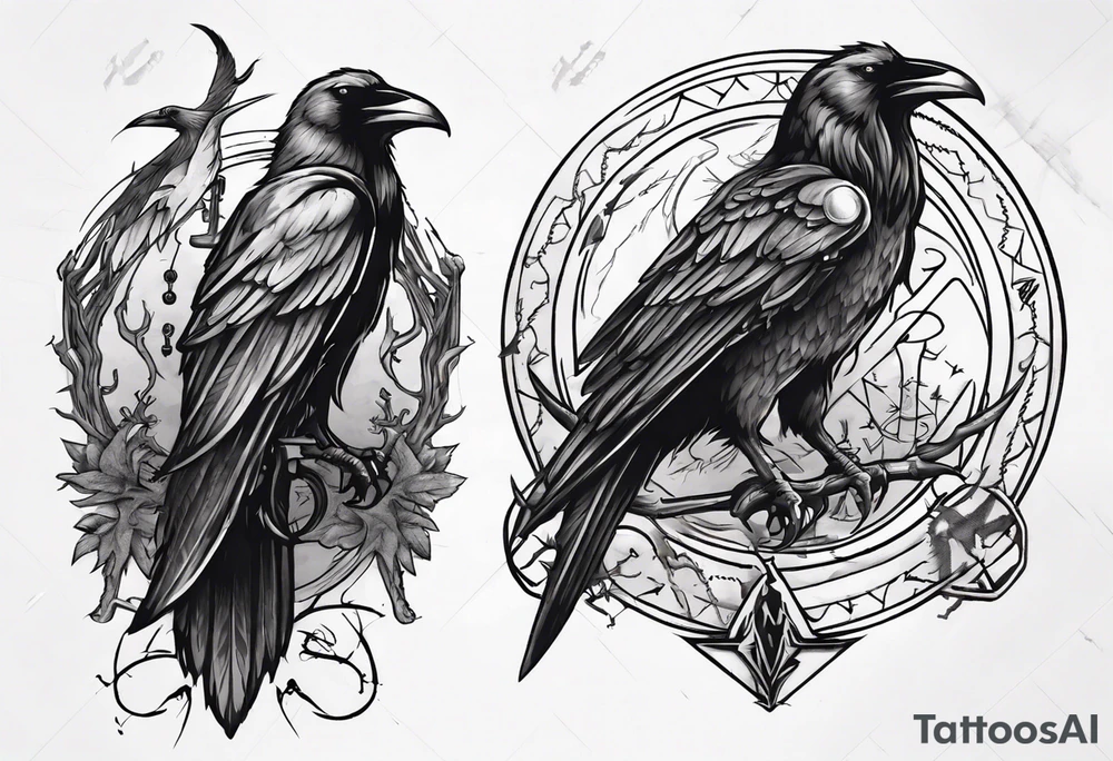 odin's ravens tattoo idea